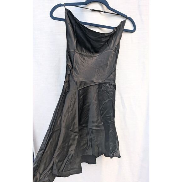 Zara Womens Satin Effect Cowl Neck Halter Top Mini Dress Sz XS Whimsigoth - Picture 2 of 7